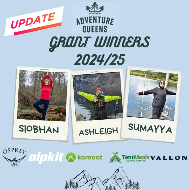 Adventure Queens Grant Update!

As all of us Adventure Queens know, adventures don’t always go to plan! Grant Winner Molly has been offered an exciting new job that means unfortunately she isn’t able to do her adventure this year. We are really pleased for her and wish her all the best on this different type of adventure.

So we are incredibly excited to instead be able to support another Grant Winner… meet Ashleigh!

Ashleigh is our third grant winner for the year. She will be doing a solo cycle of the Hebridean way, wildcamping along the way! 

She will join Siobhan who is planning a 12-day solo pilgrimage along the Cornish Celtic Way, and Sumayya who is planning a solo, two-week journey along the Arran Coastal Way. 

With huge thanks to our sponsors @ospreyeurope, @alpkit, @komoot, @tentmeals_expedition_food and @vallon_official

Stay tuned for updates on their adventure plans!

#AdventureQueensUK #AdventureQueensGrant  #OspreyPacks #GoNicePlacesDoGoodThings
#komoot #TentMeals #theVALLONway
#AdventureQueensGrant